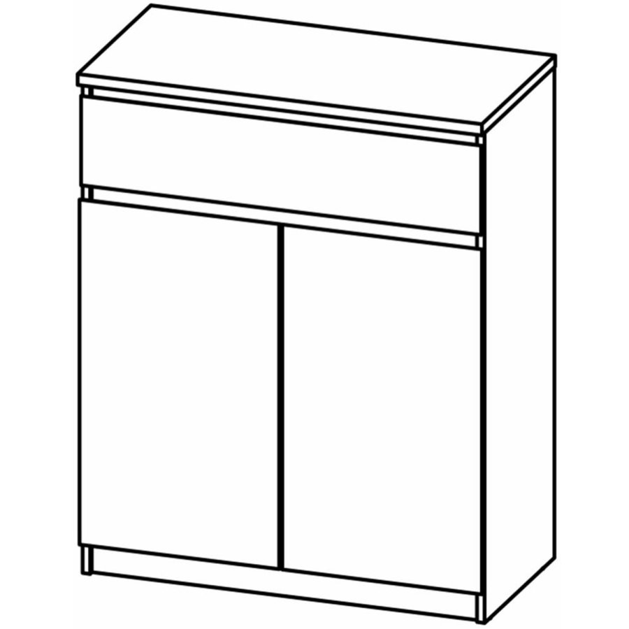 TVILUM Naia sknk, m. 2 lger og 1 skuffe - gr/hvid folie (80,4x40)