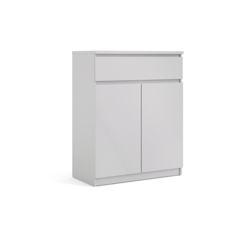 TVILUM Naia sknk - hvid hjglans tr, m. 2 lger og 1 skuffe