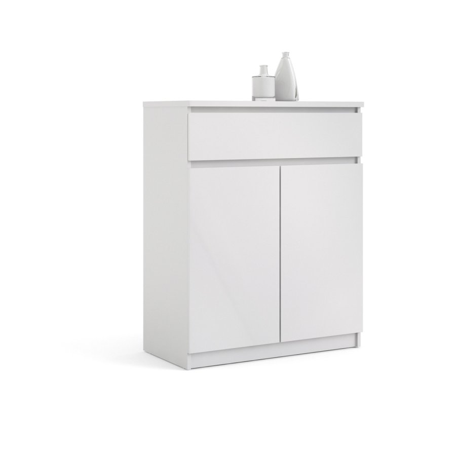 TVILUM Naia sknk - hvid hjglans tr, m. 2 lger og 1 skuffe