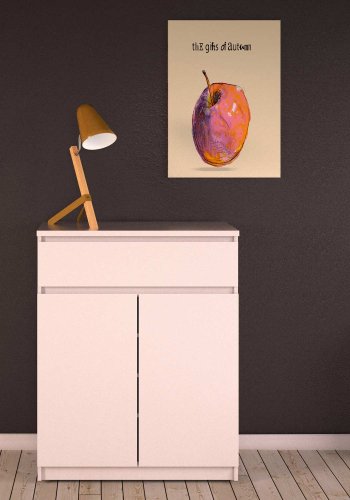 TVILUM Naia sknk - hvid hjglans tr, m. 2 lger og 1 skuffe