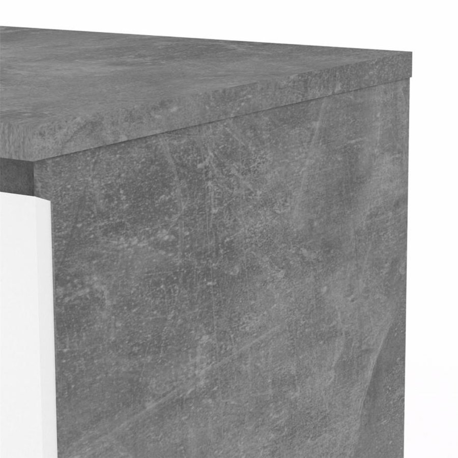 TVILUM Naia kommode, m. 3 skuffer - hvid/gr folie og plastik