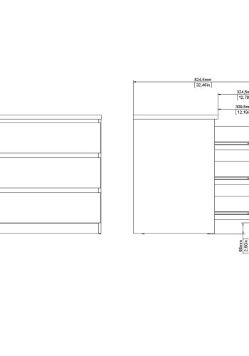 TVILUM Naia kommode - hvid hjglans tr, m. 3 skuffer