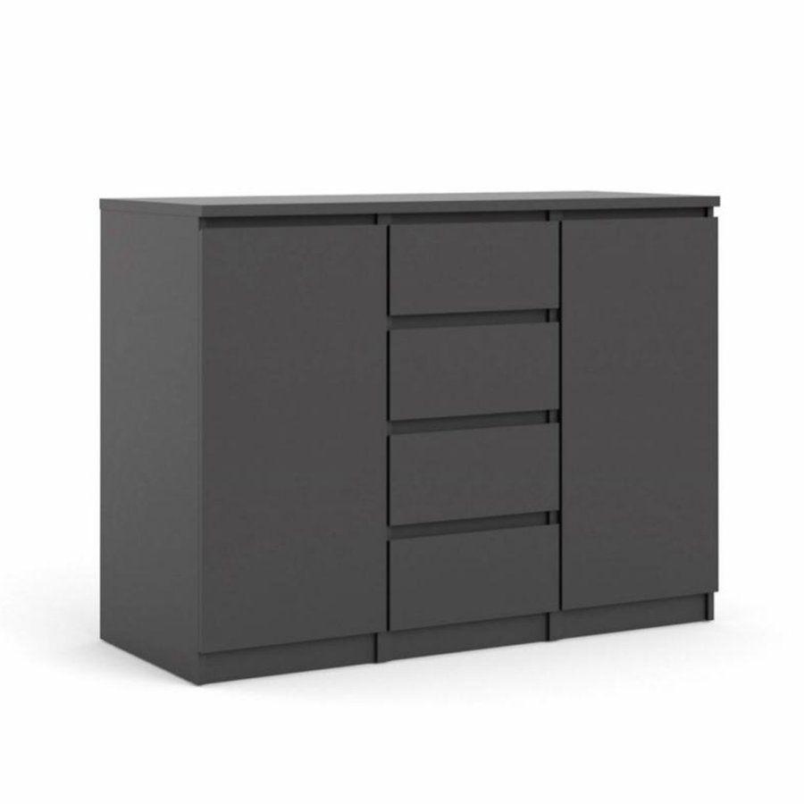 TVILUM Naia sknk, m. 2 lger og 4 skuffer - sort spnplade (120,8x50)