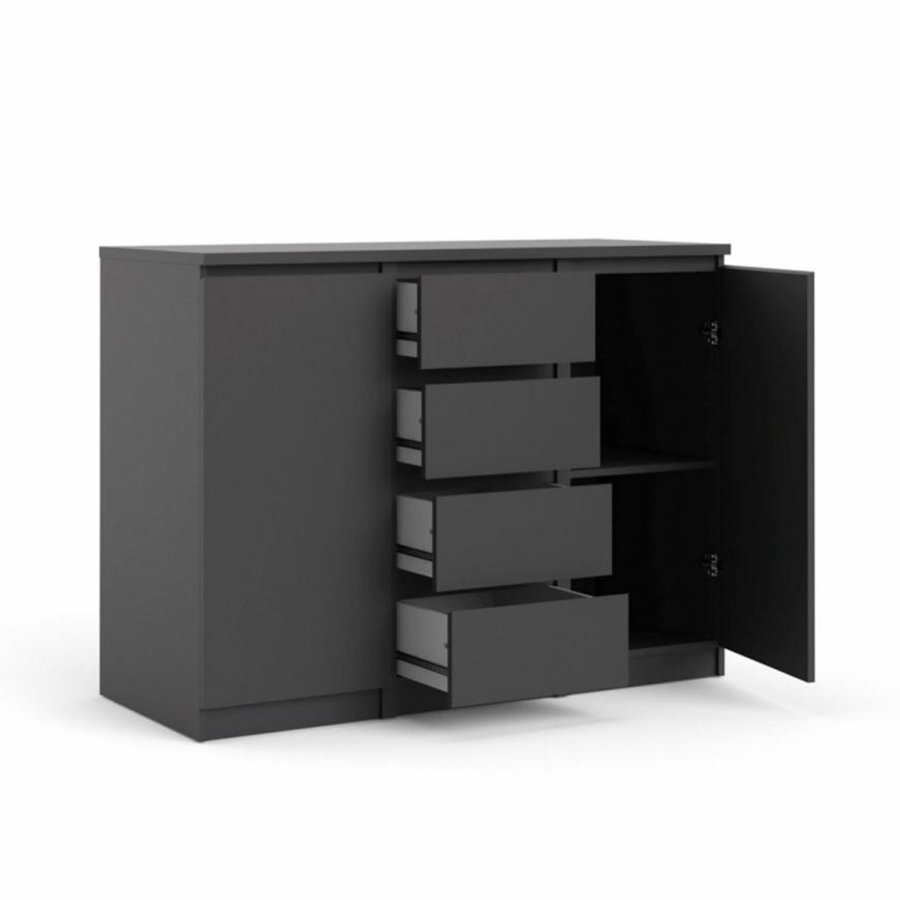 TVILUM Naia sknk, m. 2 lger og 4 skuffer - sort spnplade (120,8x50)