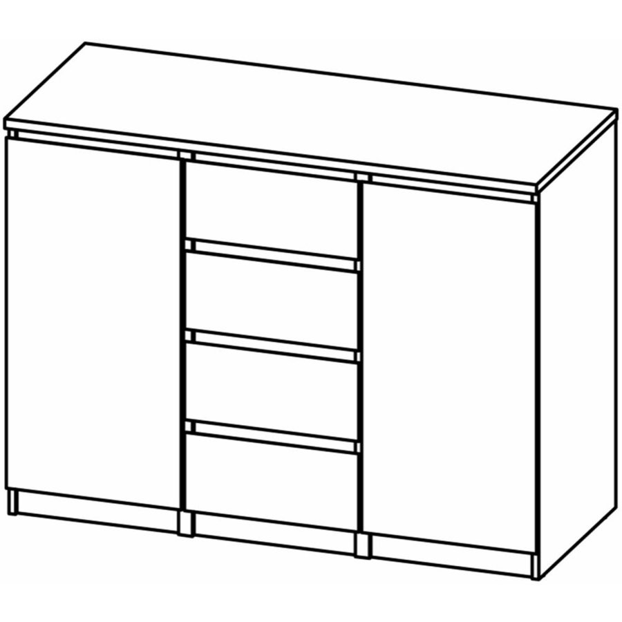 TVILUM Naia sknk, m. 2 lger og 4 skuffer - sort spnplade (120,8x50)