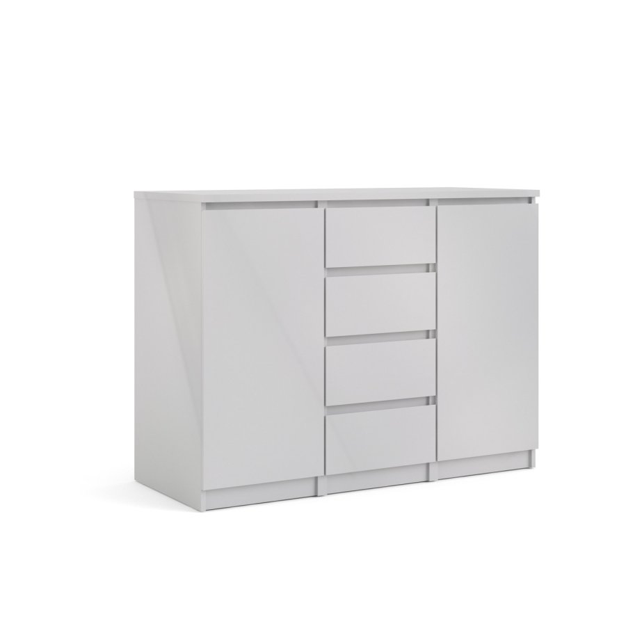 TVILUM Naia sknk - hvid hjglans tr, m. 2 lger og 4 skuffe