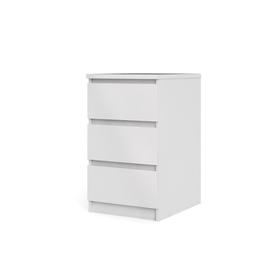 TVILUM Naia kommode - hvid hjglans, m. 3 skuffer 