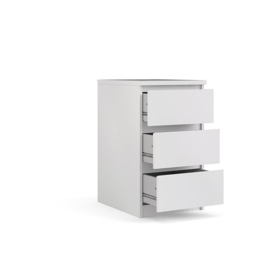 TVILUM Naia kommode - hvid hjglans, m. 3 skuffer 