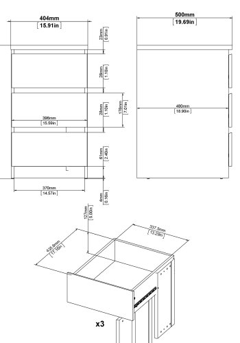 TVILUM Naia kommode - hvid hjglans, m. 3 skuffer 