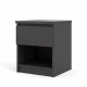 TVILUM Naia sengebord, m. 1 rum og 1 skuffe - sort folie og plastik (40,4x40)
