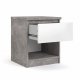 TVILUM Naia sengebord, m. 1 rum og 1 skuffe - gr/hvid folie og plastik (40,4x40)
