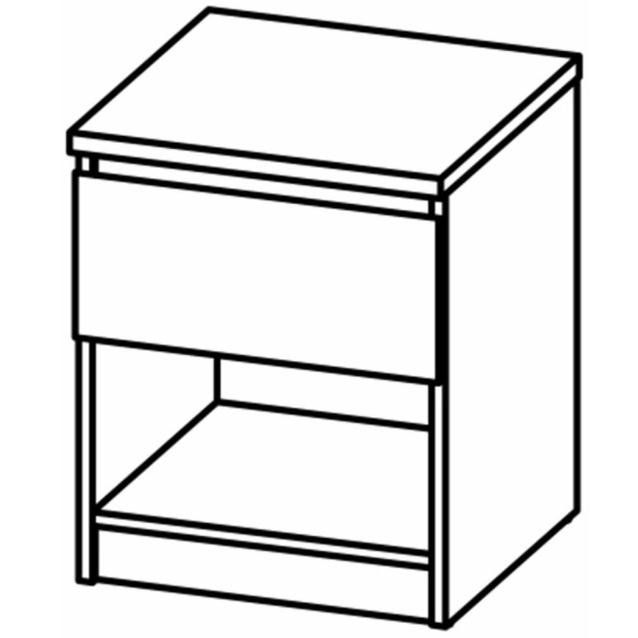 TVILUM Naia sengebord, m. 1 rum og 1 skuffe - gr/hvid folie og plastik (40,4x40)