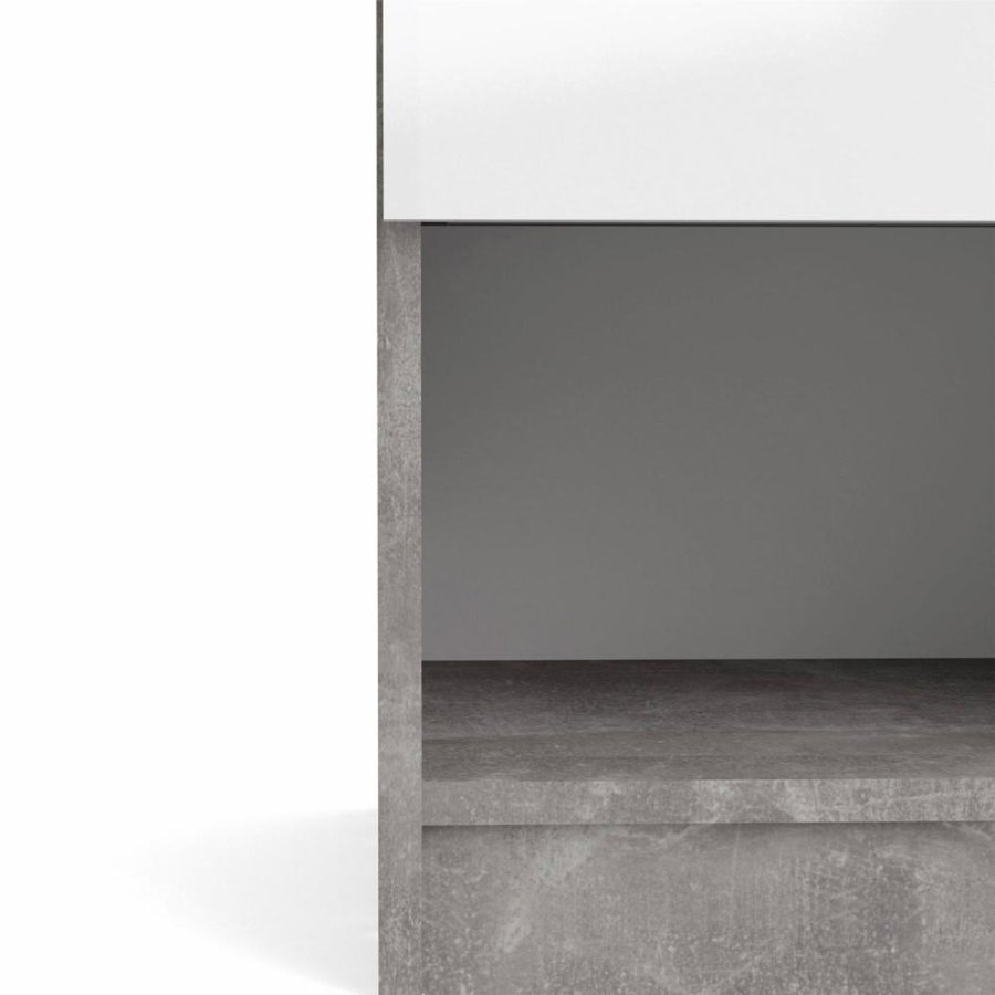 TVILUM Naia sengebord, m. 1 rum og 1 skuffe - gr/hvid folie og plastik (40,4x40)