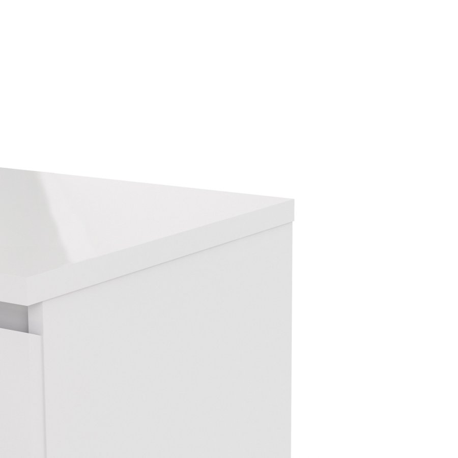 TVILUM Naia natbord - hvid hjglans tr, m. 1 skuffe 