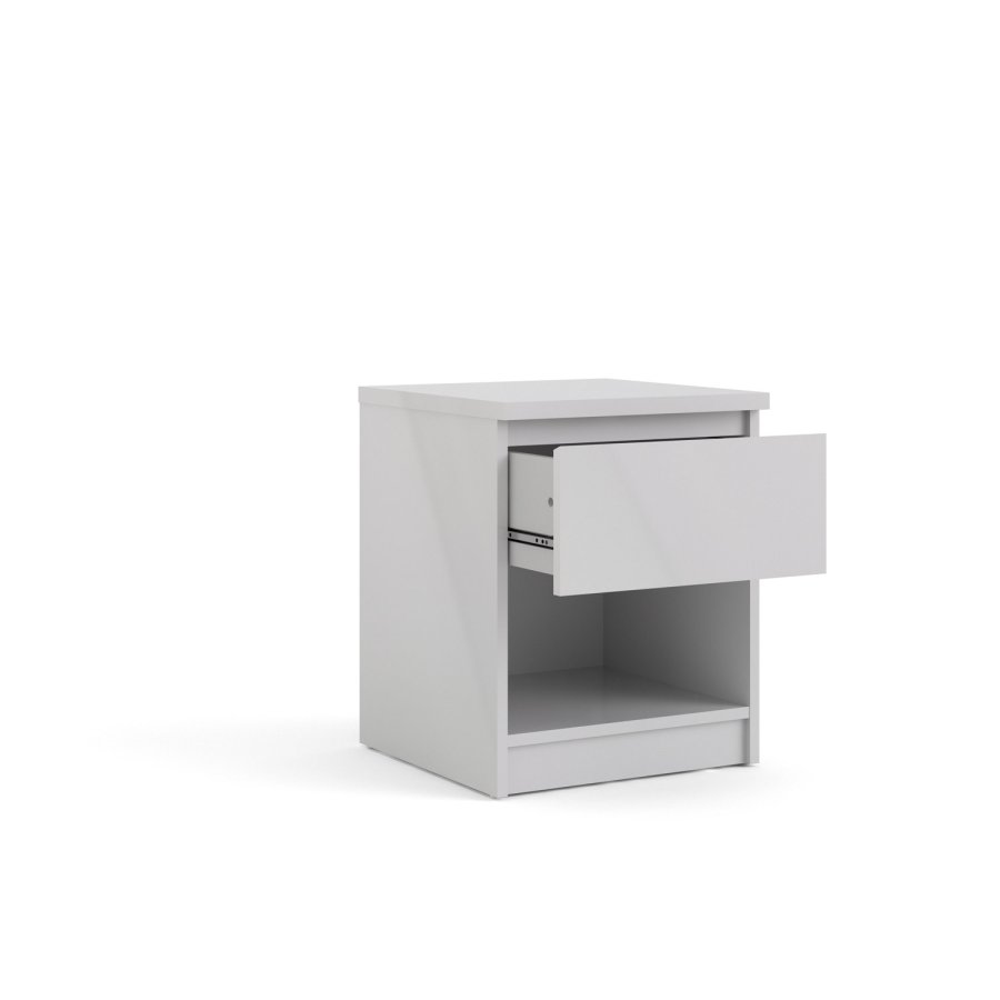 TVILUM Naia natbord - hvid hjglans tr, m. 1 skuffe 