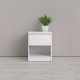 TVILUM Naia natbord - hvid hjglans tr, m. 1 skuffe 