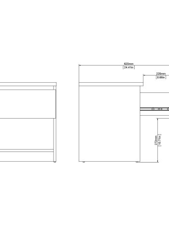 TVILUM Naia natbord - hvid hjglans tr, m. 1 skuffe 
