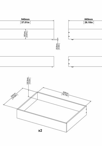 TVILUM Naia sengeskuffe - hvid spnplade (st af 2)