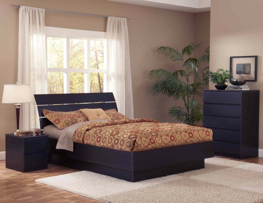 TVILUM Naia natbord - sort ask, m. 2 skuffer 