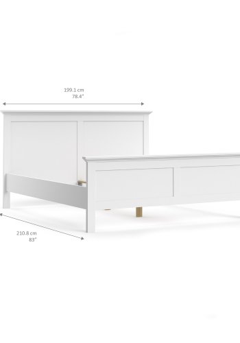 TVILUM Paris sengeramme - hvidt tr, 180x200