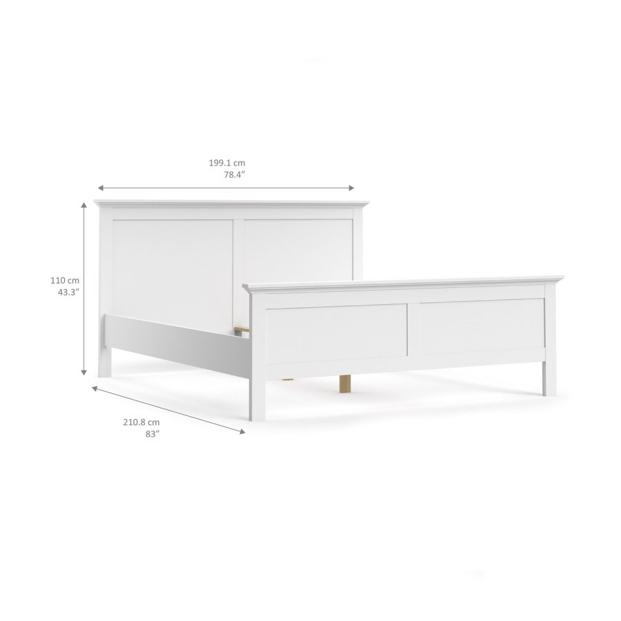 TVILUM Paris sengeramme - hvidt tr, 180x200