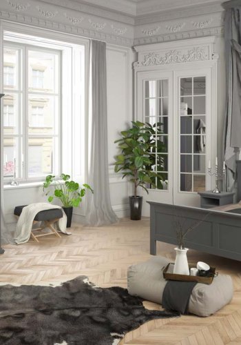 TVILUM Paris garderobeskab - mat gr tr, m. 4 lger og 2 skuffer 