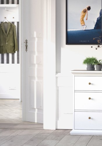 TVILUM Paris kommode - hvid tr, m. 4 skuffer