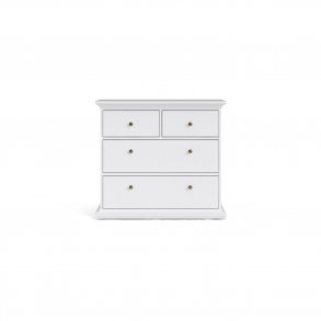 TVILUM Paris kommode - hvid tr, m. 4 skuffer