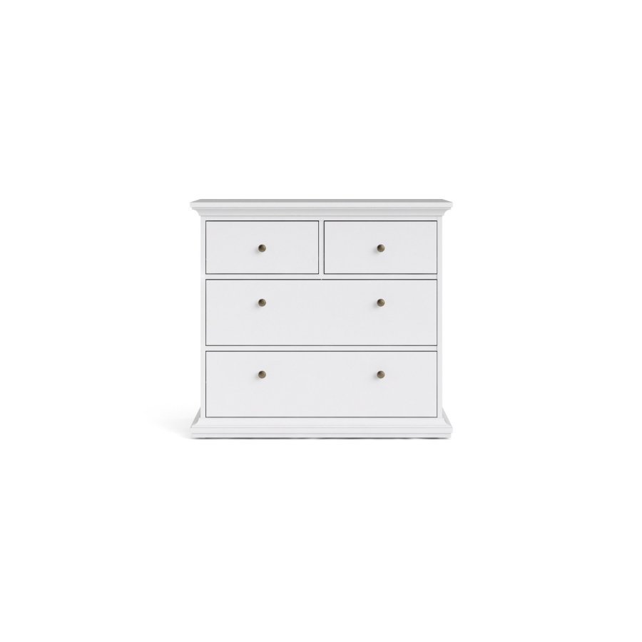 TVILUM Paris kommode - hvid tr, m. 4 skuffer