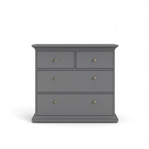 TVILUM Paris kommode - mat gr tr, m. 4 skuffer 
