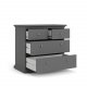 TVILUM Paris kommode - mat gr tr, m. 4 skuffer 
