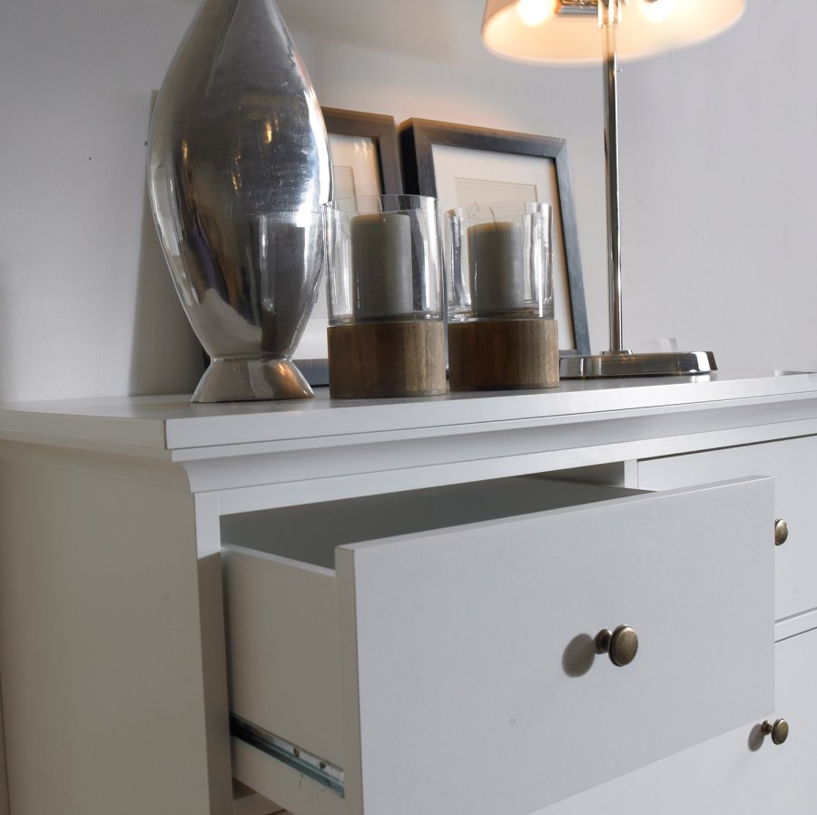 TVILUM Paris kommode - hvid tr, m. 6 skuffer