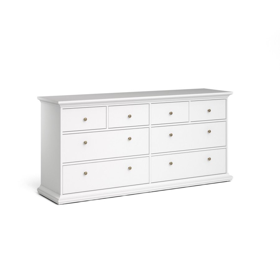 TVILUM Paris kommode - hvid tr, m. 8 skuffer