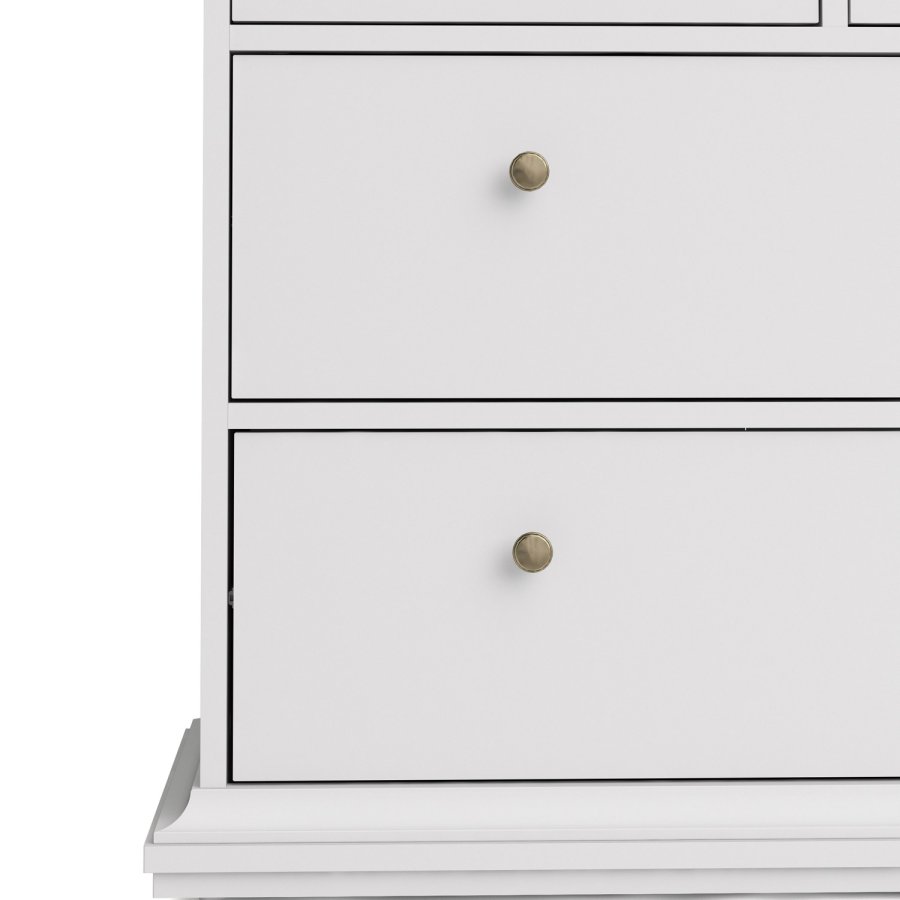 TVILUM Paris kommode - hvid tr, m. 8 skuffer