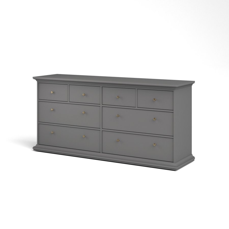 TVILUM Paris kommode - mat gr tr, m. 8 skuffer 