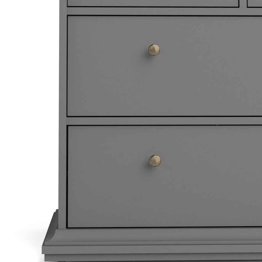 TVILUM Paris kommode - mat gr tr, m. 8 skuffer 
