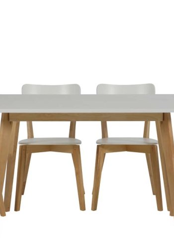 ACT NORDIC Raven spisebord - hvidt og natur tr, 80x120 
