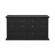 TVILUM North dobbeltkommode med 6 skuffer, mat sort, 163,3 x 51,6 x 88,2 cm
