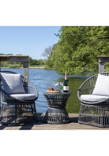 HOUSE NORDIC Loungest, rattan, gr, inkl. Hynder