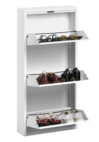 KAVE HOME Ode skoskab, m. 3 lger - hvid stl (50x103)