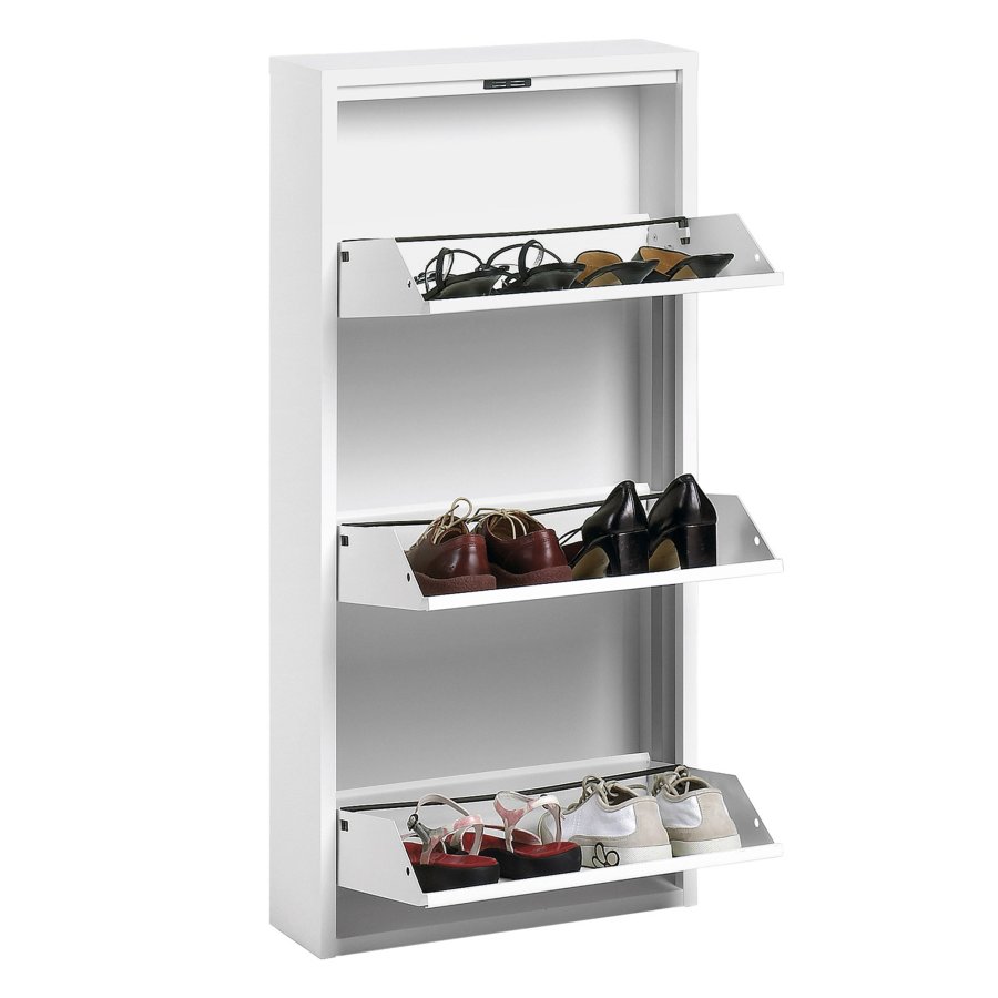 KAVE HOME Ode skoskab, m. 3 lger - hvid stl (50x103)