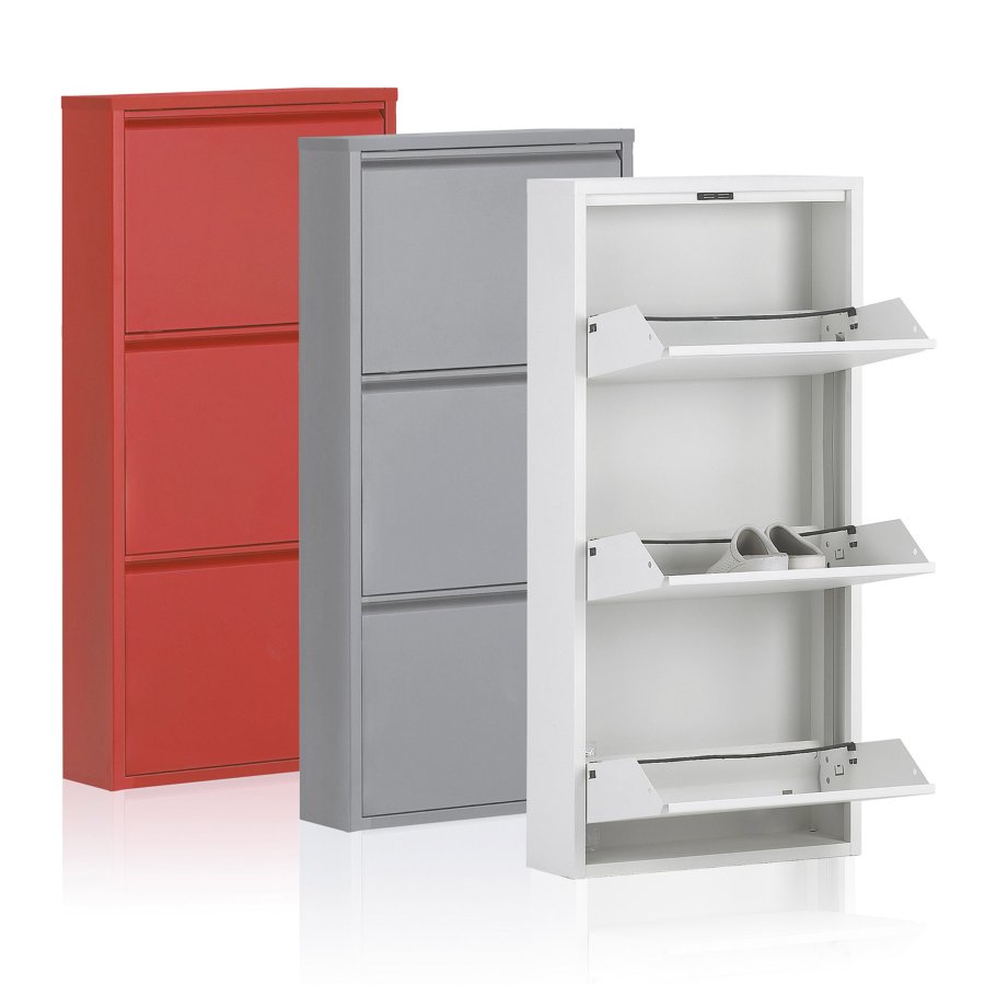 KAVE HOME Ode skoskab, m. 3 lger - hvid stl (50x103)