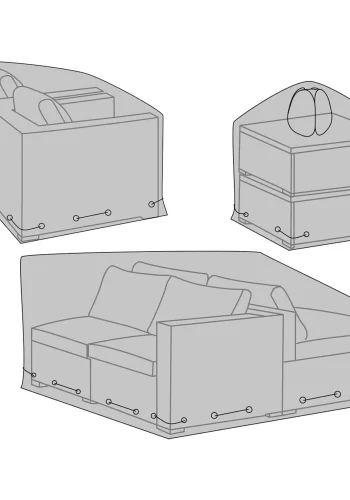 HOUSE NORDIC Luksus overtrk til modulst, 210g/m2 600D polyester PU behandlet, vandafvisende, sort, st af 3