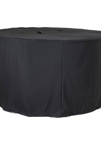 HOUSE NORDIC Luksus overtrk til rundt bord 180 cm med 4 stole, 210g/m2 600D polyester PU behandlet, vandafvisende, sort