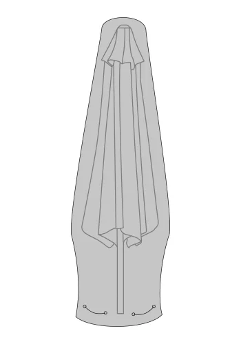 HOUSE NORDIC Luksus overtrk til markedsparasol, 210g/m2 600D polyester PU behandlet, vandafvisende, sort