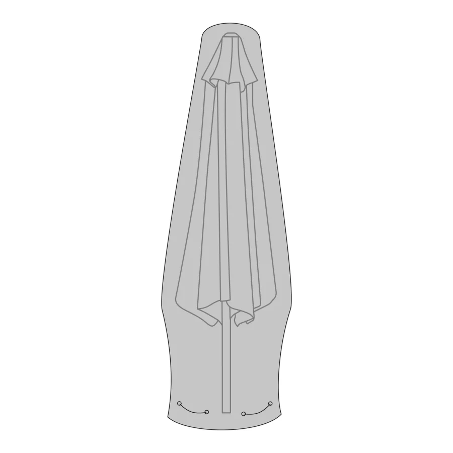 HOUSE NORDIC Luksus overtrk til markedsparasol, 210g/m2 600D polyester PU behandlet, vandafvisende, sort