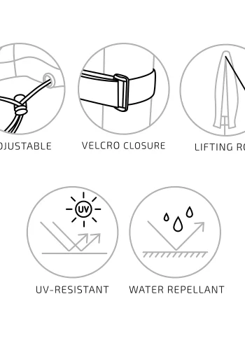 HOUSE NORDIC Luksus overtrk til markedsparasol, 210g/m2 600D polyester PU behandlet, vandafvisende, sort