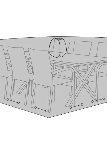 HOUSE NORDIC Luksus overtrk til bord med 6 stole, 210g/m2 600D polyester PU behandlet, vandafvisende, sort