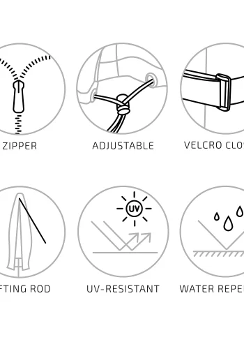 HOUSE NORDIC Luksus overtrk til hngeparasol, 210g/m2 600D polyester PU behandlet, vandafvisende, sort