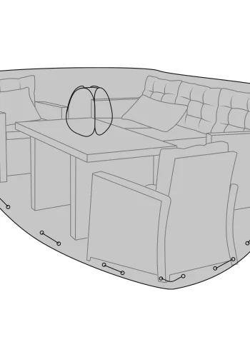 HOUSE NORDIC Luksus overtrk til lounge og sofast, 210g/m2 600D polyester PU behandlet, vandafvisende, sort